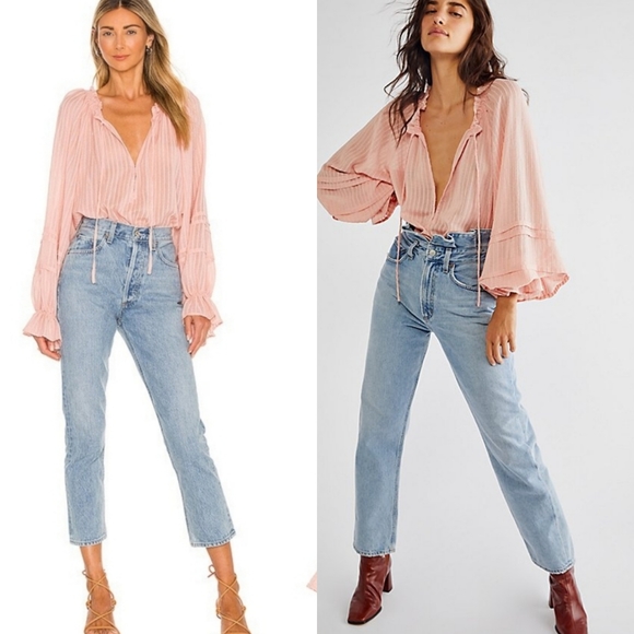 Free People Tops - NWT Free People Out Of Town Top Strawberry Smoothie